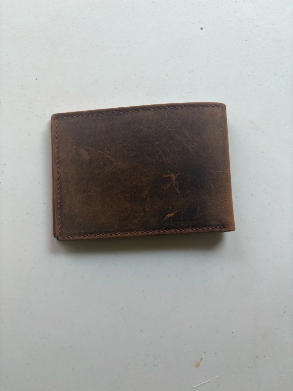 J. Buxton Men’s Genuine Leather RFID Bifold Wallet Brown American Flag